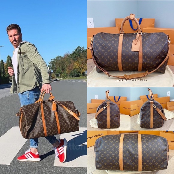 💎KEEPALL BANDOULIERE 50💎 Authentic LV Travel Bag